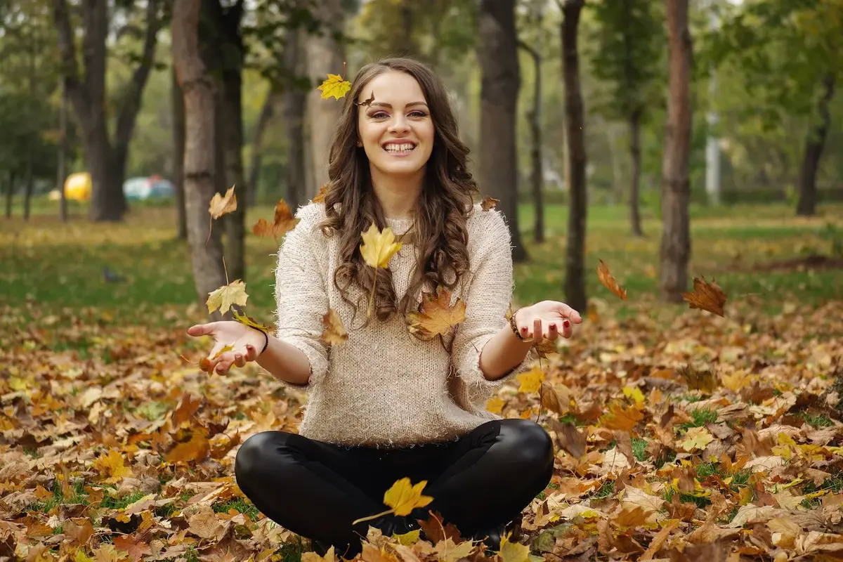 Beautiful, Girl, Autumn Leaves